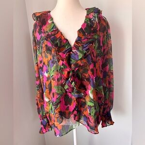 Misa Floral Ruffle Blouse - Multicolor